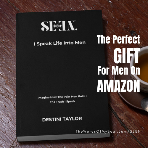 SEEN book I Speak Life Into Men with coffee cup on wooden table